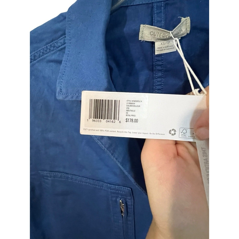 OuterKnown Station Blue Organic Cotton Linen Blend Coverall‎ Jumpsuit XS NWT - Picture 3 of 5